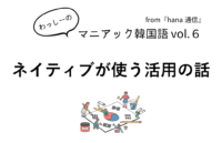 【マニアック韓国語 Vol.6】ネイティブが使う活用の話